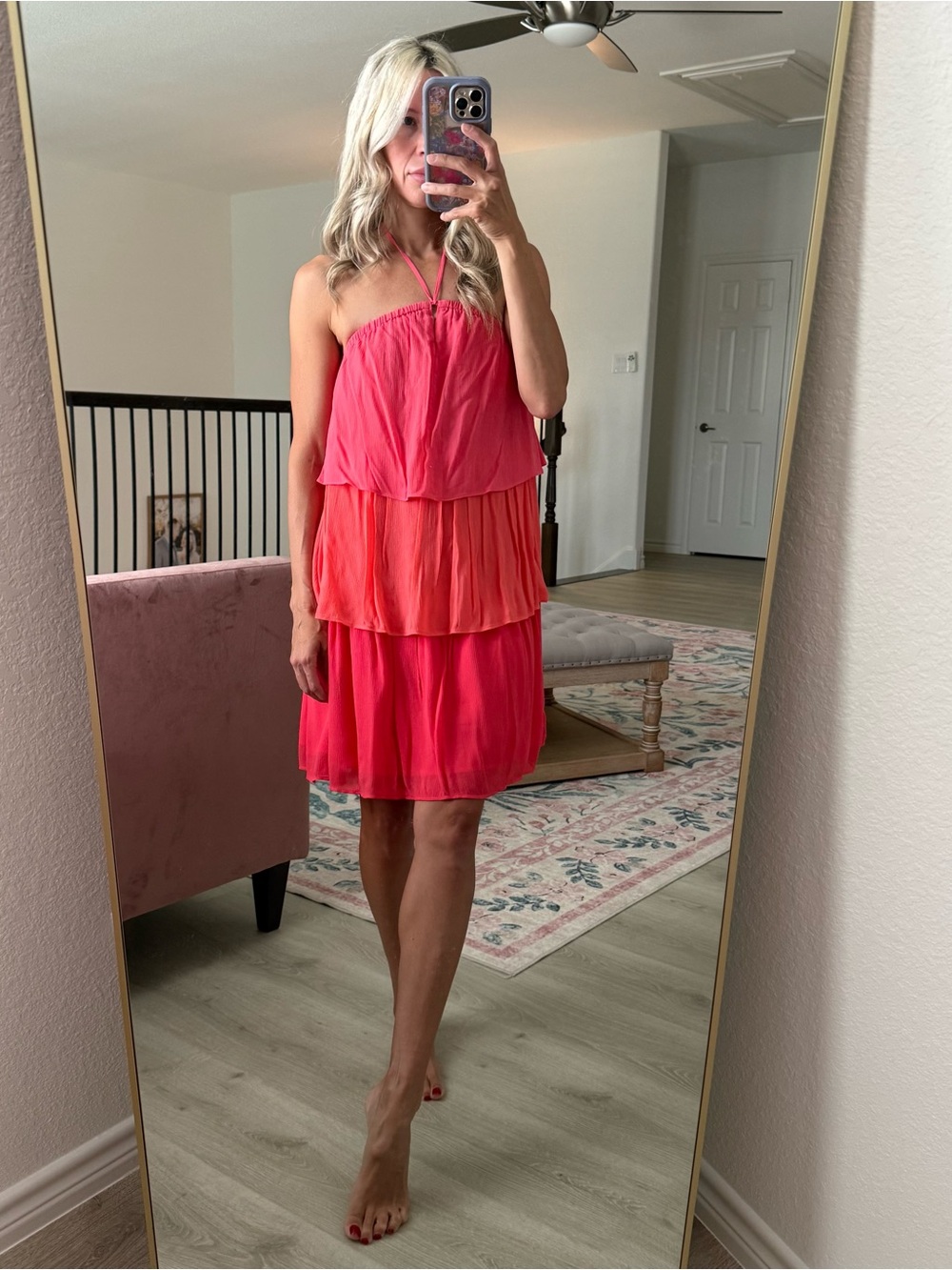 Ruffle vacation dress womens xxsp